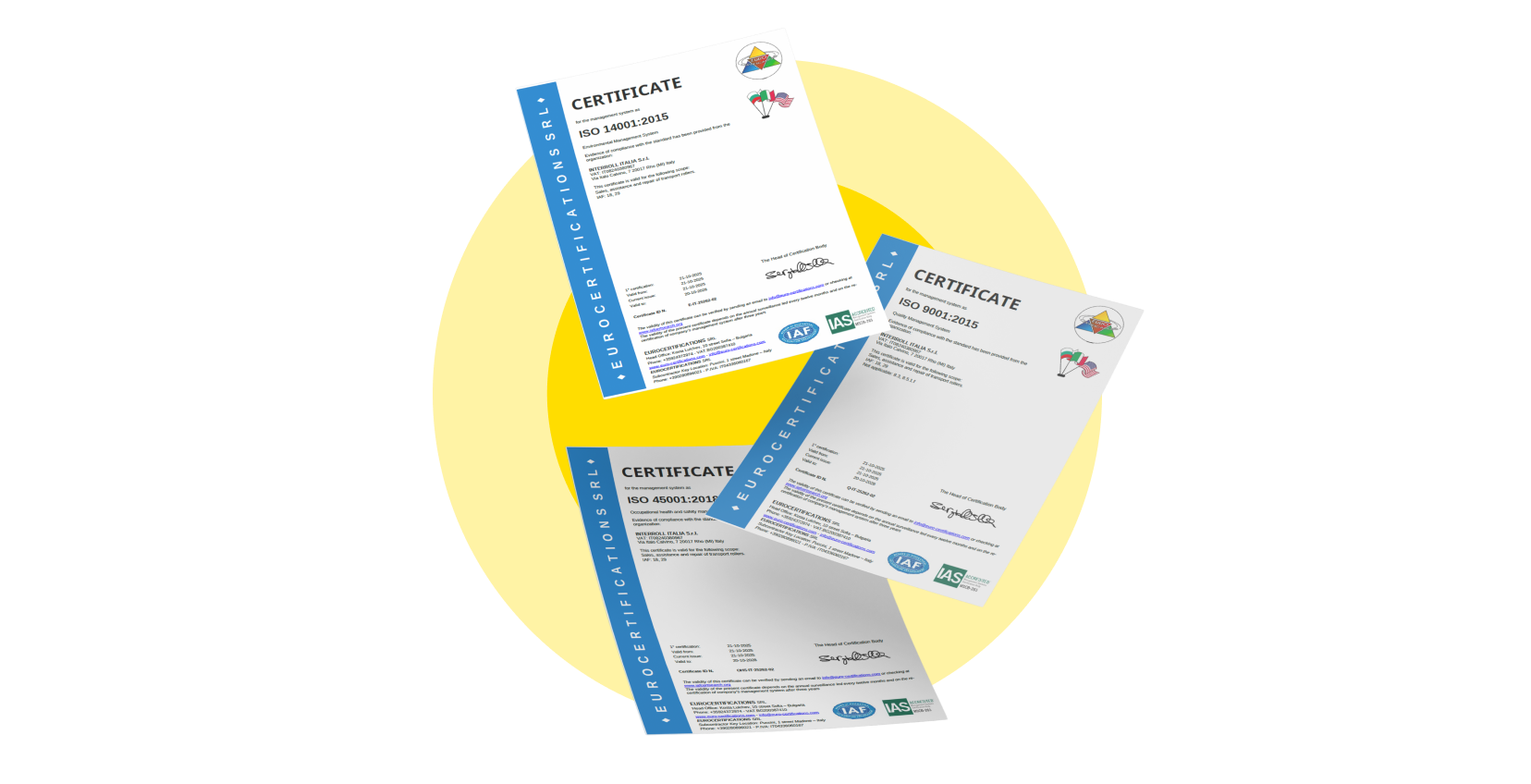 Interroll Italia achieves renewal of three key ISO Certifications